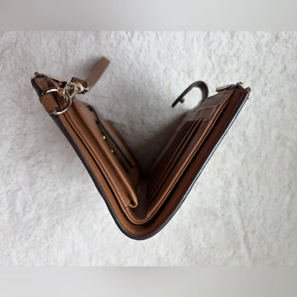 Michael Kors Dark Brown Jet Set Travel Double Zip Wristlet